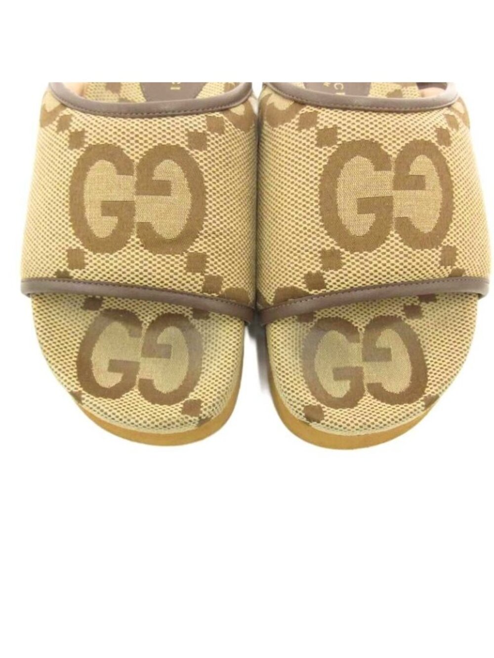 Gucci GG Canvas Slide Sandals Comfort 37 Brown JS AA GY19 - Picture 7 of 8